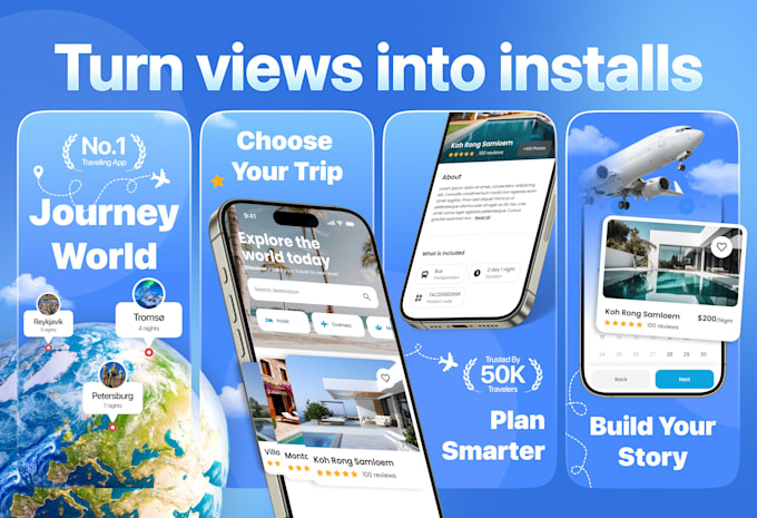 design high converting app store screenshots and play store