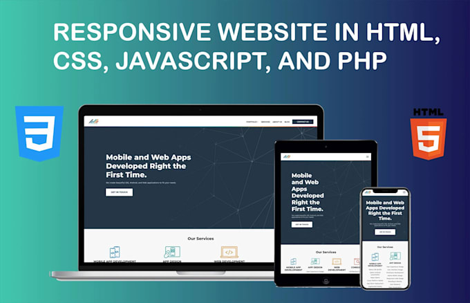 Develop a custom responsive website in html, css, javascript and php by ...