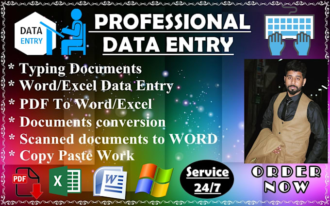 Do any kind of page typing work, typing data entry, by Faizpk4809 | Fiverr