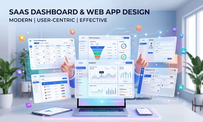 design modern saas dashboard and web app UI UX in figma