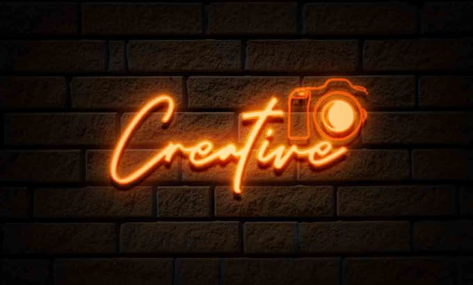create a amazing neon light mockup