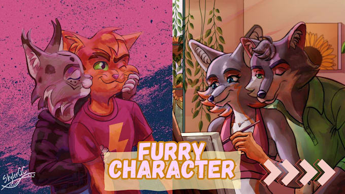 draw your furry character in my cartoon style