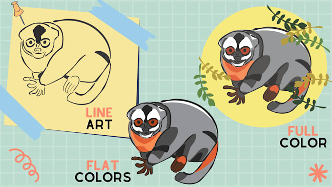 do vectorial animal portraits, wildlife draws, cute animals