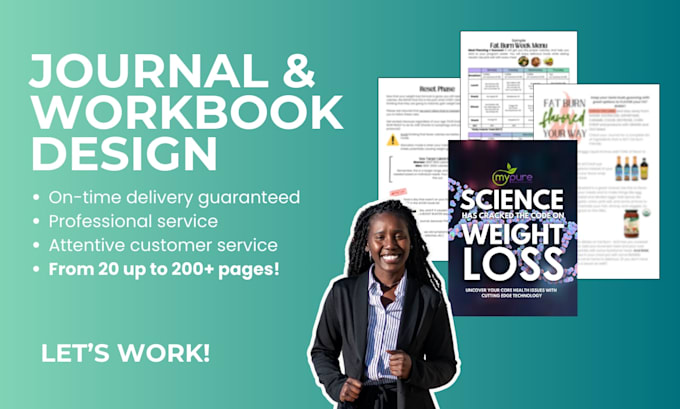 professionally design your workbook, PDF, journal, or manual