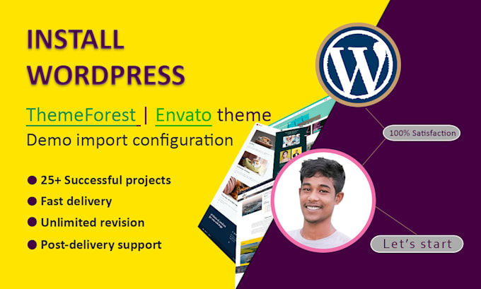 install configure, customize wordpress and setup themeforest or envato themes