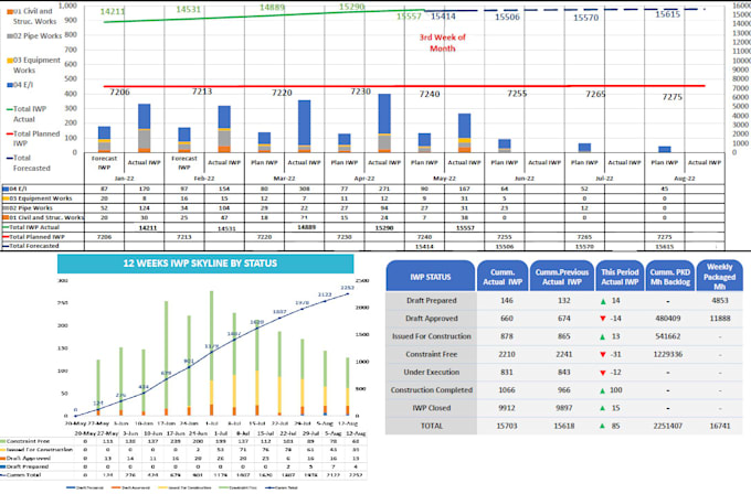 Create automatic excel tables, dashboard, graphs with formula, vba ...