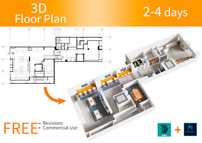 render a 3d floor plan of your interior