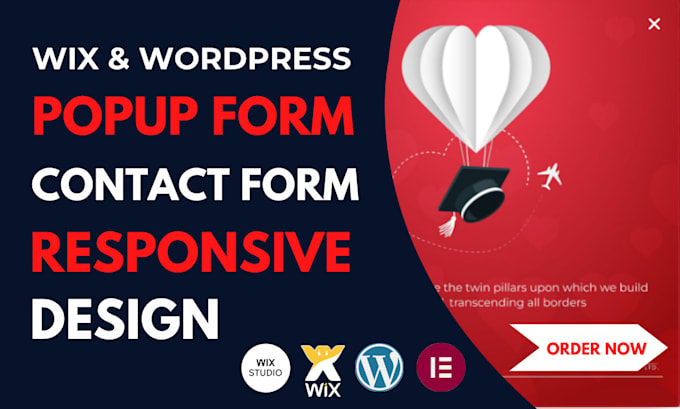 build wix or wordpress popup form and a contact form