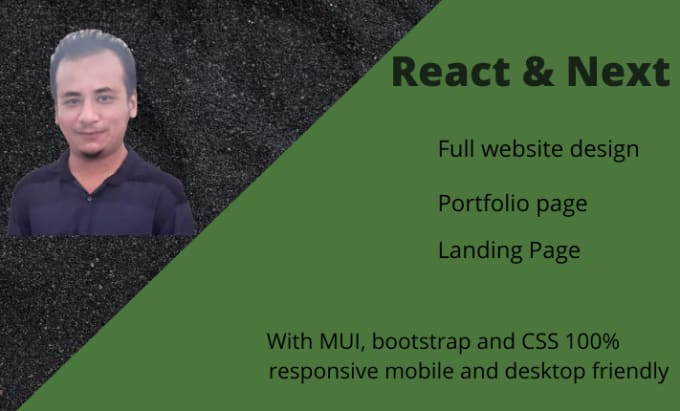 Build react js next js website with mui bootstrap and css by React_js ...