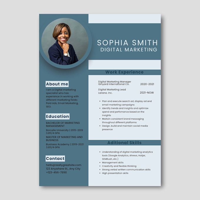 Design professional cv resume by Pubba007 Fiverr