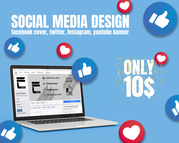 Design facebook cover, twitter, instagram, youtube banner by Midomoom