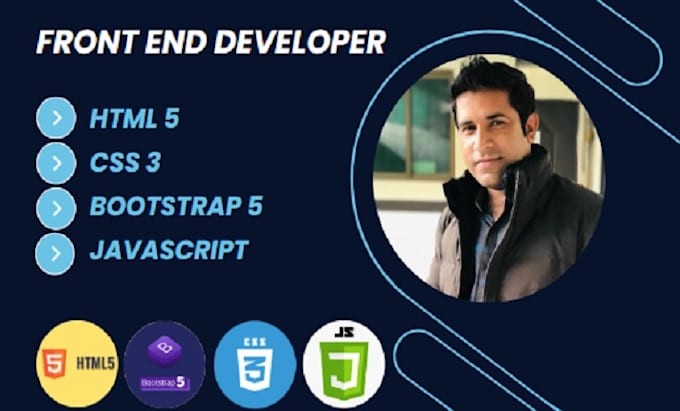Be your expert front end web developer using html, css, bootstrap, js ...