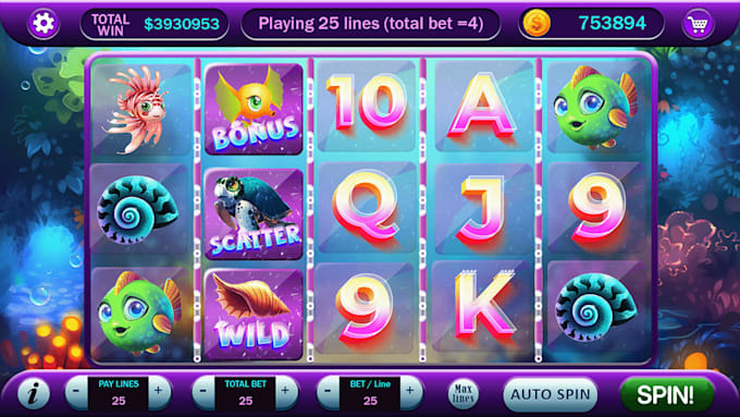 design stunning slots game graphics and animation