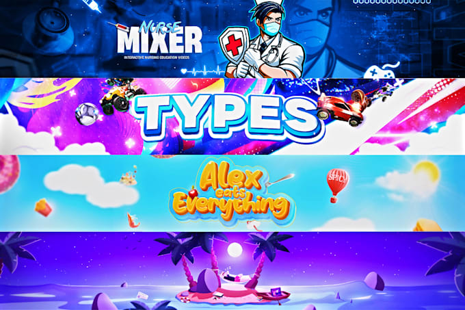 design professional youtube banner or channel art