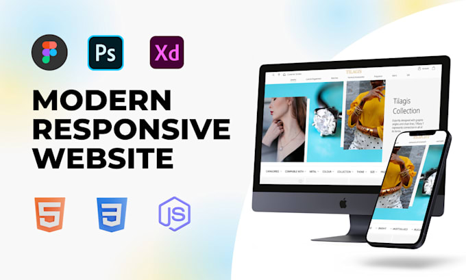 Design and develop responsive website using html css javascript by ...