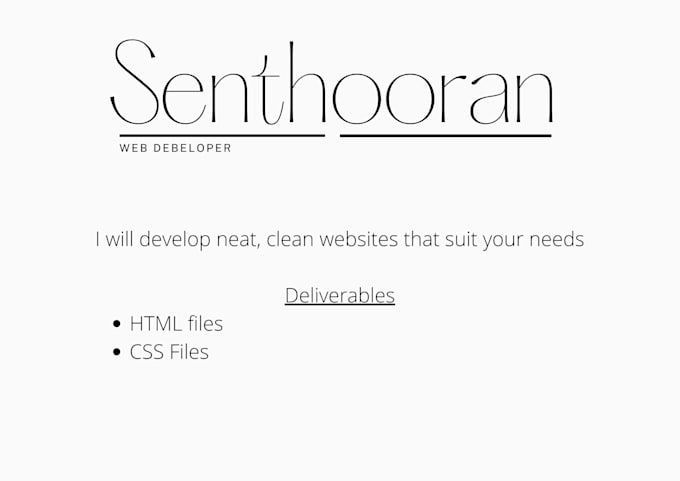 Make clean websites using custom html and css by Senthooranb776 | Fiverr