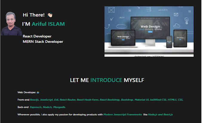 Do landing page front end design and development by html css and react ...