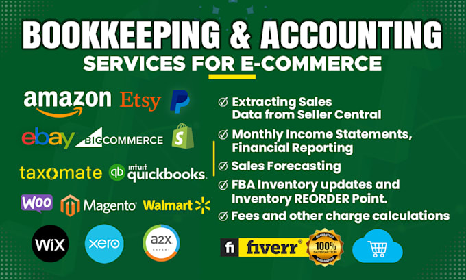 provide ecommerce bookkeeping amazon bookkeeping and shopify bookkeeping