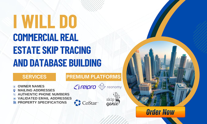 do commercial real estate skip tracing and list building