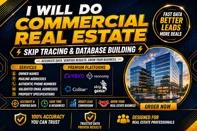 do commercial real estate database building and skip tracing