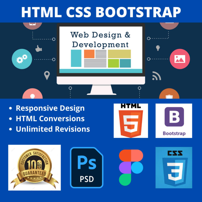 Design a professional responsive website using html, css and bootstrap ...