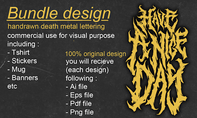 Give you bundle brutal lettering design for commercial use by ...