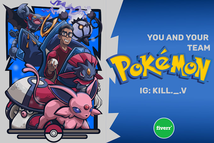 draw as a trainer with your pokemon team