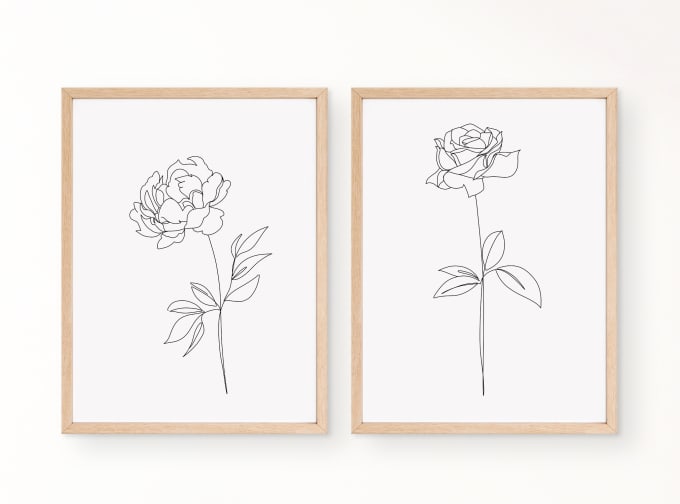 Draw a minimal custom line art drawing for your etsy shop by Rozytink ...