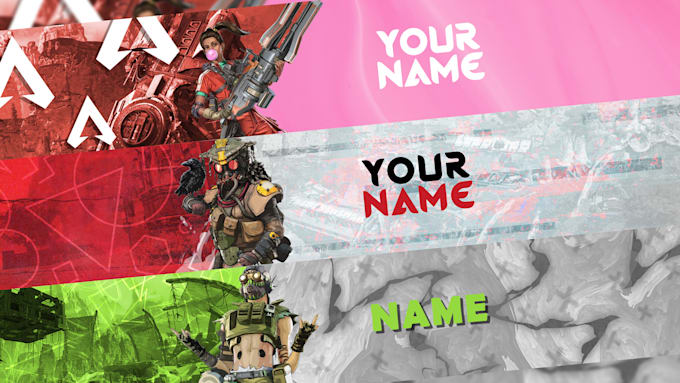 create a youtube gaming banner, apex legends