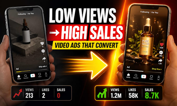 create tiktok, instagram, facebook commercial video ads and promo videos