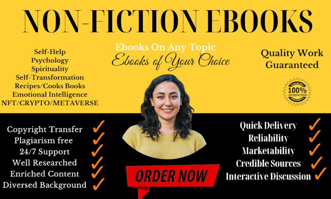 Top 5! I will ghostwrite nonfiction ebooks as ghost book writer with formatting paperback  for $40