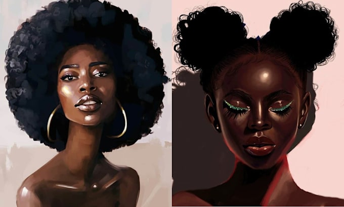 make stunning african american character illustration
