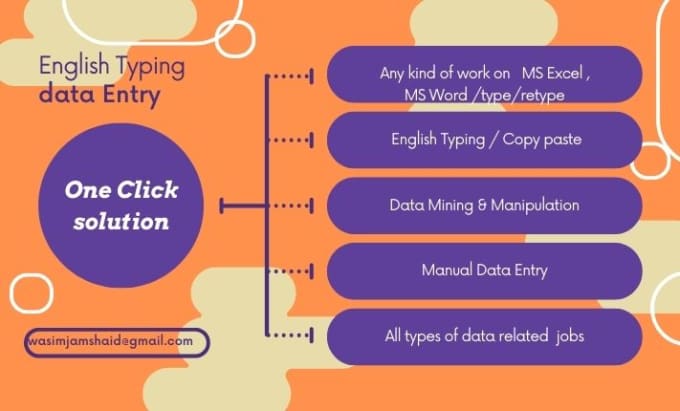do perfect data entry, web research, copy paste, PDF conversions, retyping pdfs