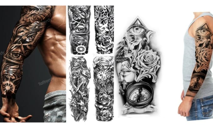 Draw amazing tattoo design, traditional tattoo, realistic sleeve tattoo ...