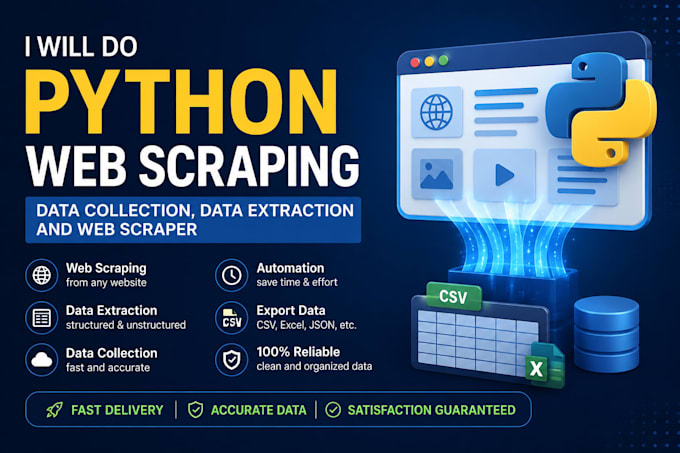 do python web scraping, data collection, data extraction and web scraper