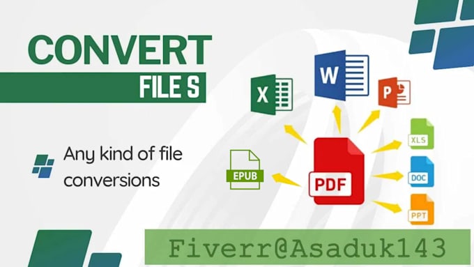 convert files from PDF to epub, kdp, word, mobi etc