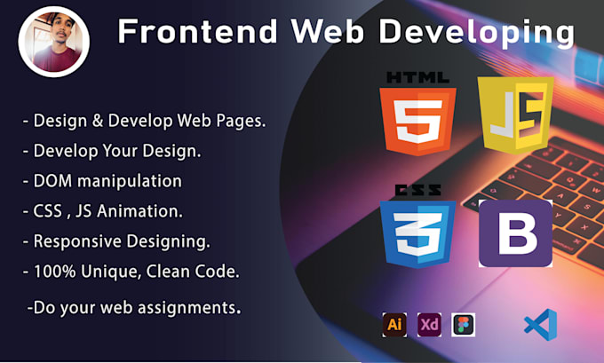Do web designing and website frontend development using html css js by ...