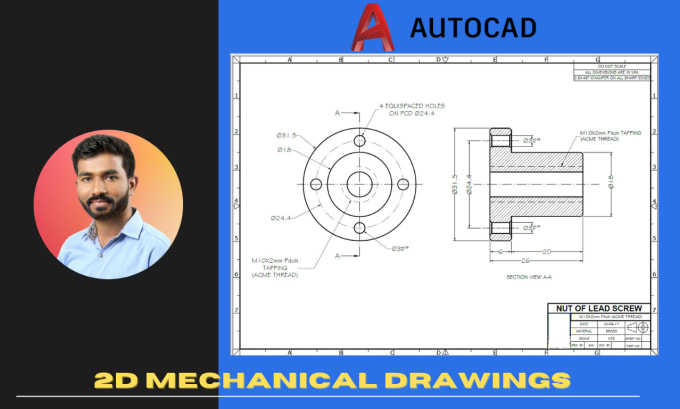 Design 2d mechanical drawings using autocad by Pravin_patil | Fiverr