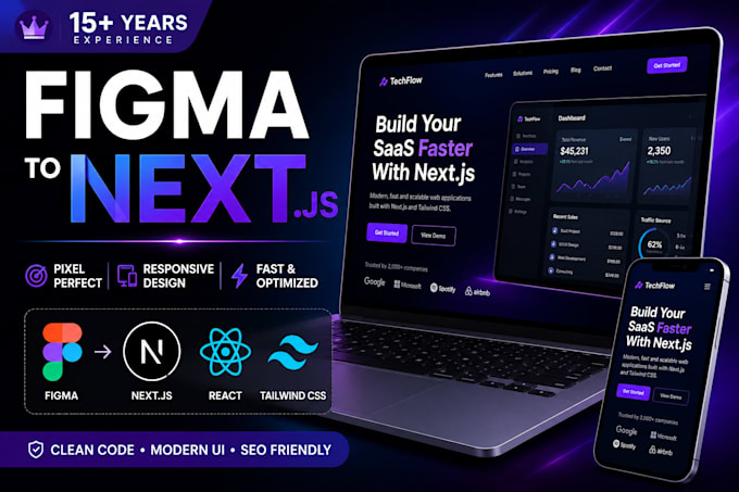 convert figma to nextjs frontend with pixel perfect design