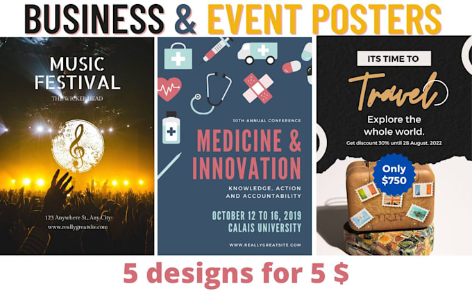 Design 5 print ready business and event posters within 12hrs by ...
