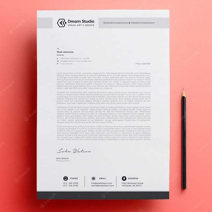 design editable letterhead for your business