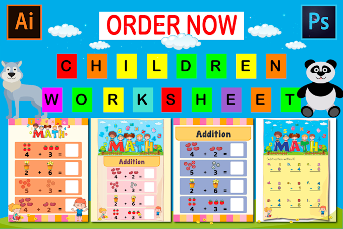 design custom educational worksheets and kids worksheet