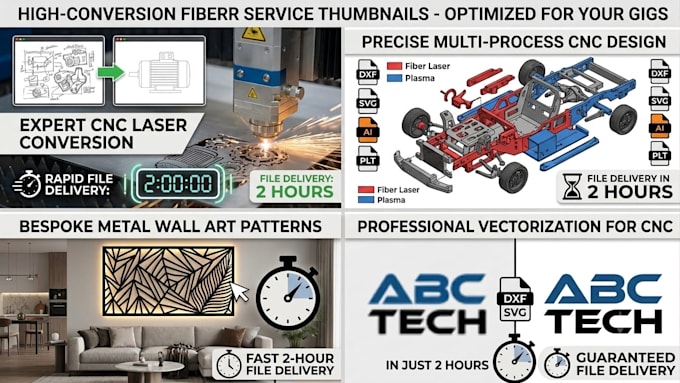 create cnc lasar cutting dxf svg ai files for fiber laser and plasma cutting