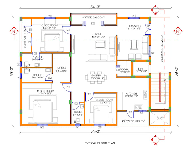 create 2d floor plans elevations and sections