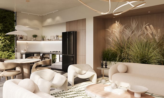 do modern home interior design, 3d design renovation and visualization