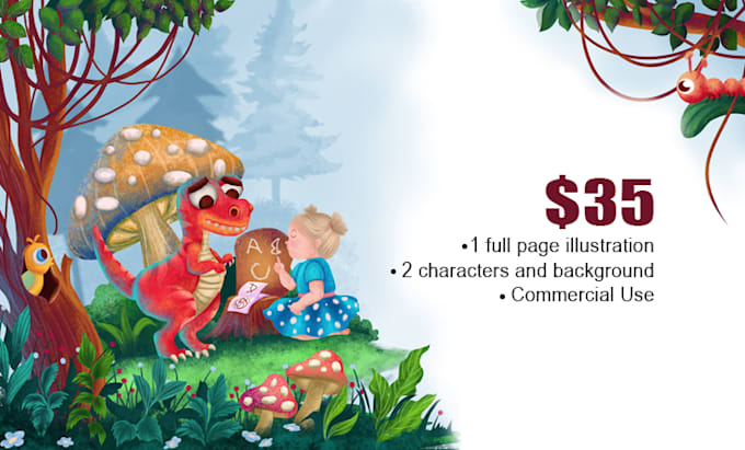 do cute children book story book illustration and cover illustration