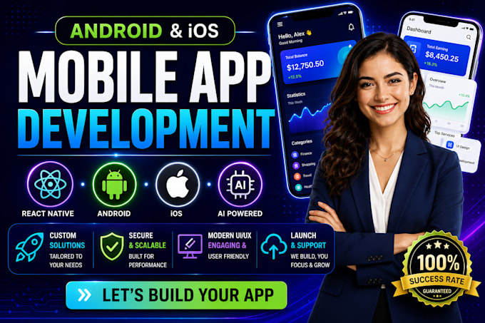 do ai mobile app development for andriod and IOS using flutter and react native