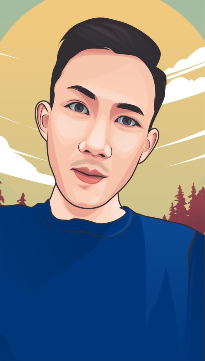 Draw cartoon vector portrait from your photo by Tata_chubby | Fiverr