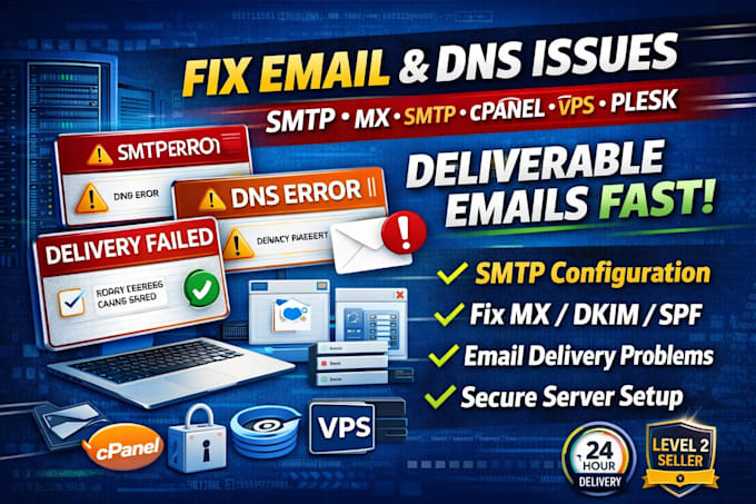 solve email SMTP dns server issues cpanel, vps, whm, plesk