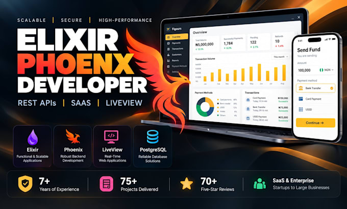 develop elixir phoenix backend apis and web applications